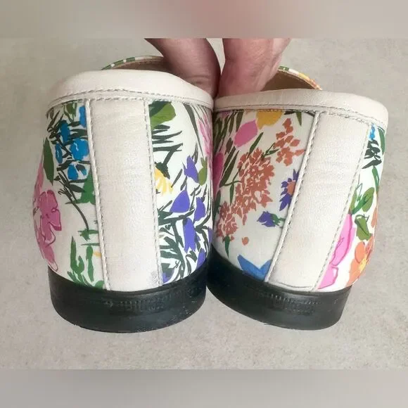 Gucci Ken Scott Jordaan Horsebit Leather Floral Print Loafer Flats EU 36.5 US6.5 - Picture 4 of 10